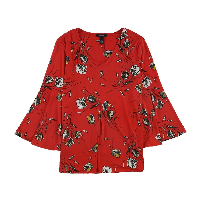 Alfani Womens Pleated Pullover Blouse Polished Women's Silk