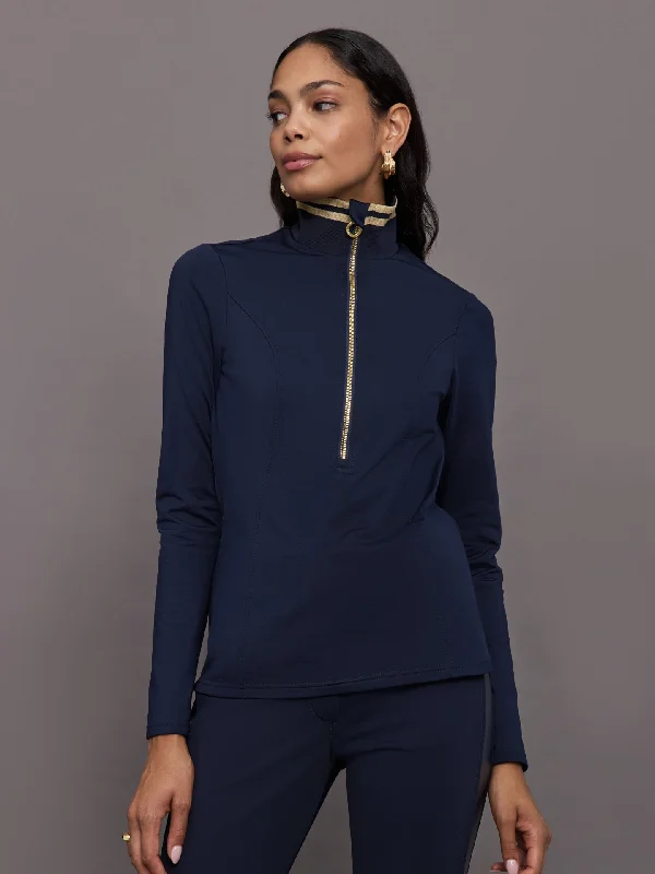 Diane Ski Pully - French Blue Sleek Women's 