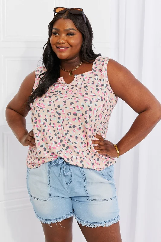 Heimish Full Size Printed Sleeveless Top Confident Women's Power