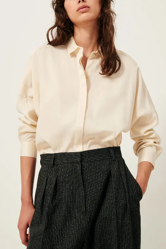Lady D Satin Shirt Luxurious Women's High -  end