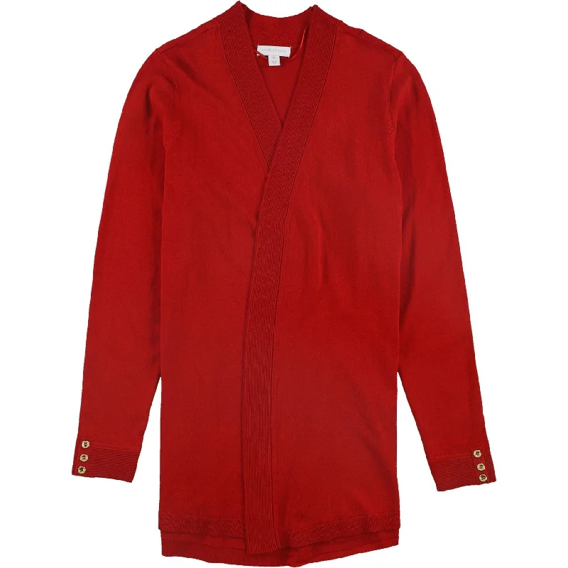 Charter Club Womens Ribbed Trim Cardigan Sweater, Red, 3X Sophisticated Women's 