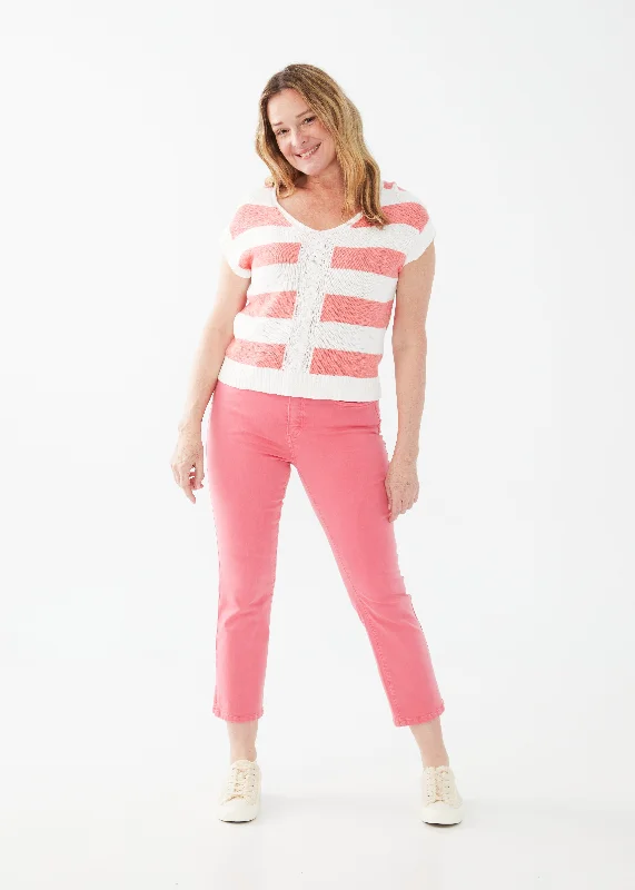 Short Sleeve Striped Sweater Edgy Women's Punk
