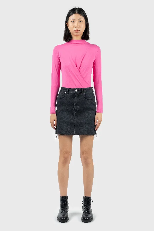 High Neck Draped Top Youthful Women's Anime - inspired