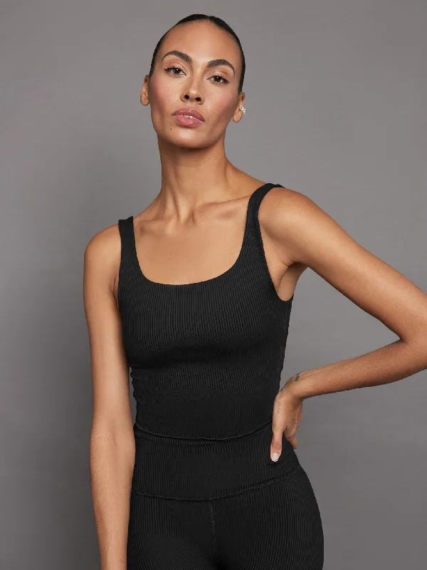 Ribbed Tank - Black Confident Women's Power