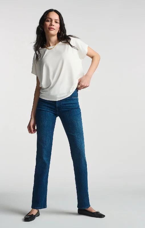 LUXE TOUCH TENCEL™ BOAT NECK T-SHIRT IN ANTIQUE WHITE Sophisticated Women's Tailored