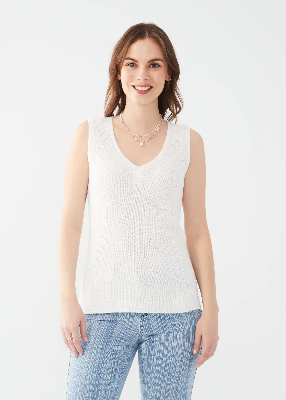 Textured Knit Tank Top Youthful Women's Pop