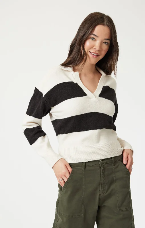 POLO PULLOVER SWEATER IN BLACK Casual Women's Japanese 