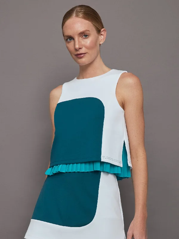 Mod Tennis Top in Scuba - Deep Lagoon Elegant Women's Formal 
