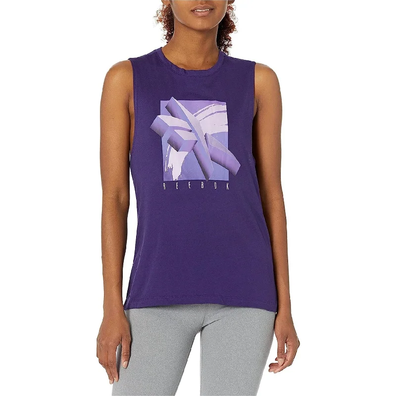 Reebok Womens Retro Vector Logo Tank Top, Purple, Large Women