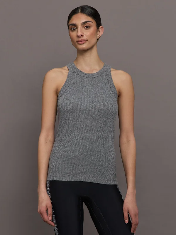 Rivington Ribbed Tank - Grey Heather Country