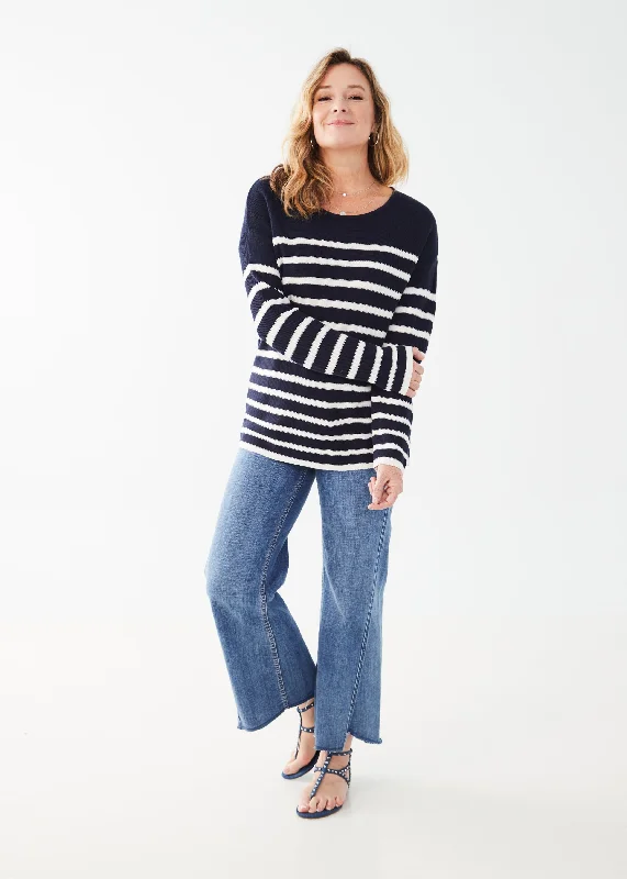 Long Sleeve Striped Sweater Modern Women's 