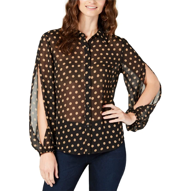 I-N-C Womens Split Sleeve Button Down Blouse Country