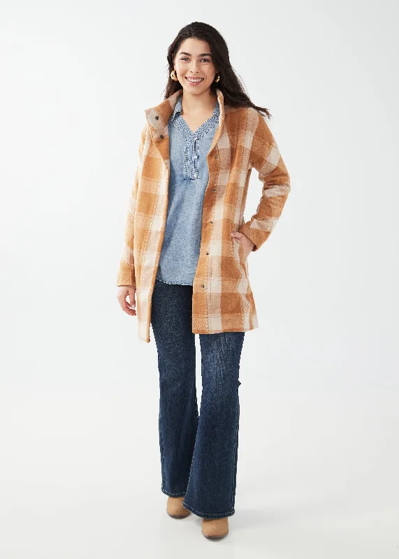 Plaid Coccoon Coat Cashmere