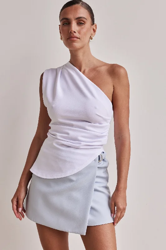 Chloe Top (White) Monochromatic Office Style