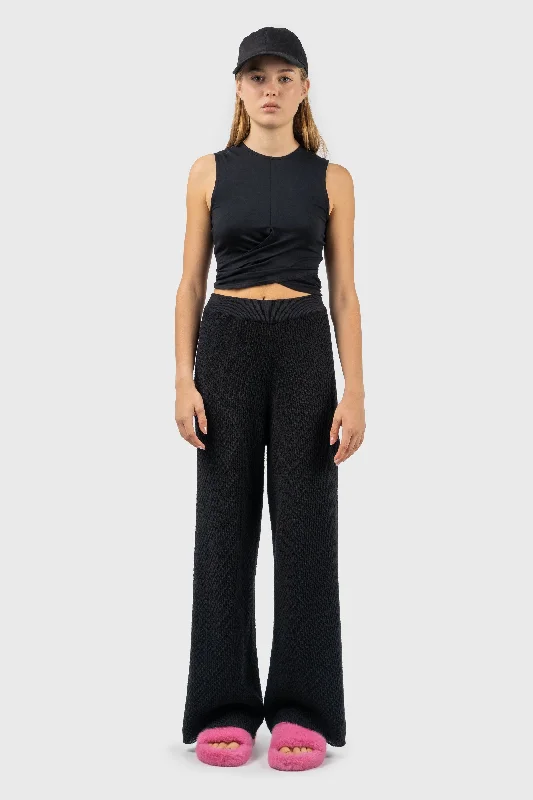 Wrap Detail Cropped Jersey Vest Trendy Women's 