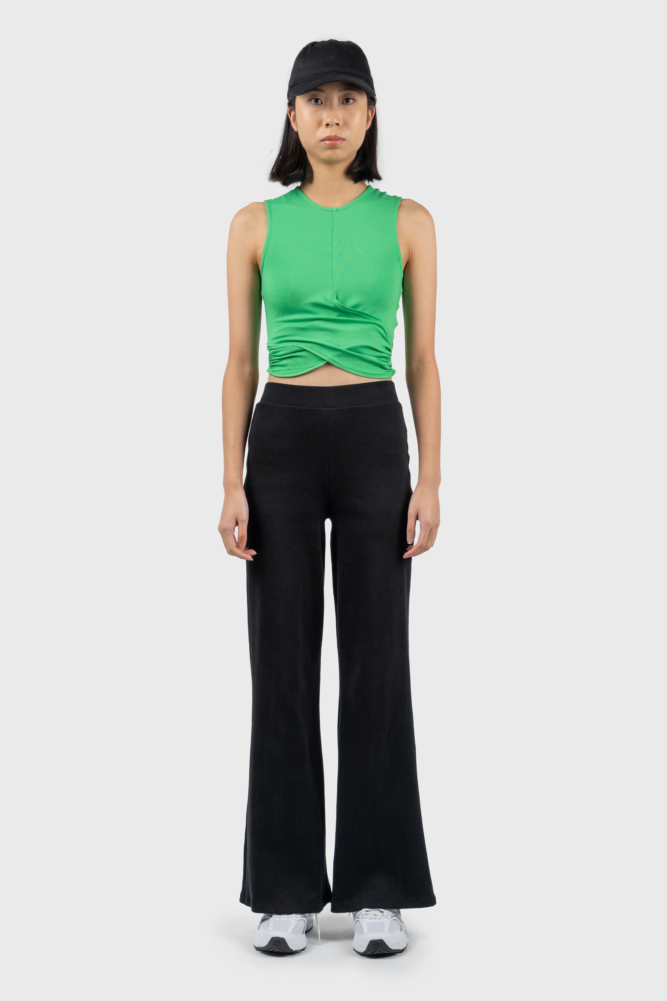 Wrap Detail Cropped Jersey Vest Contemporary 