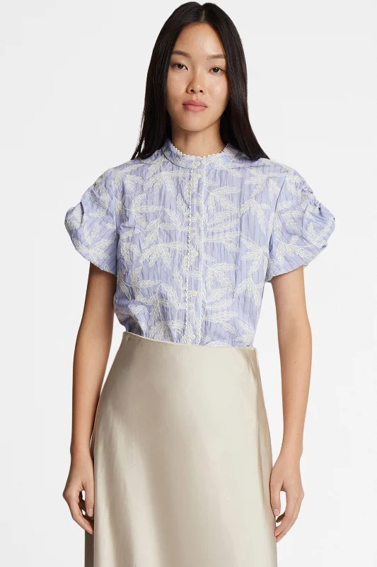 Fredia Embroidery Cotton Blouse Confident Women's Power