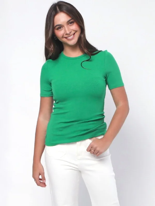 Ribbed Top - Green Athletic Women's High - 