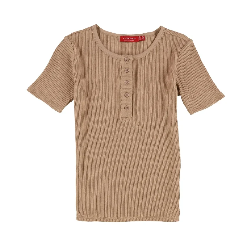 n:philanthropy Womens Perri Henley Shirt, Brown, Small Tough Women's Military - inspired