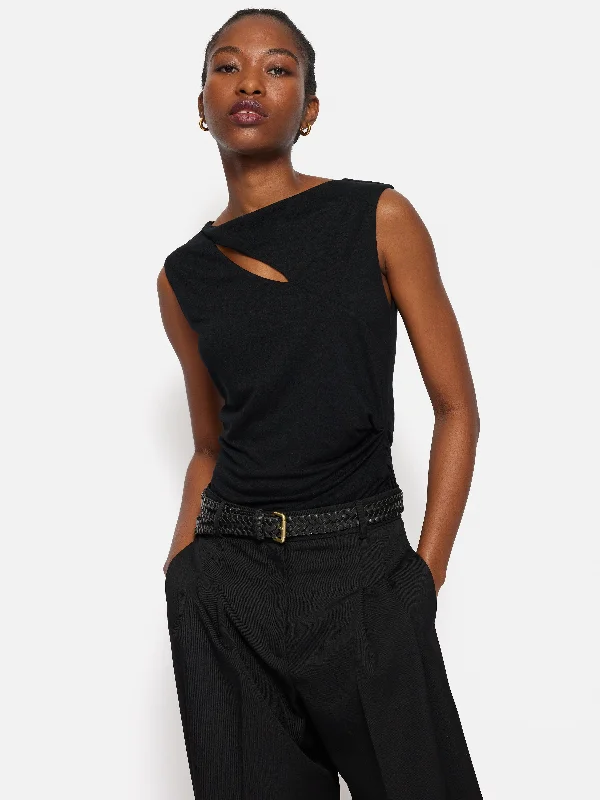 Slash Neck Top | Black Artistic Women's Avant - 