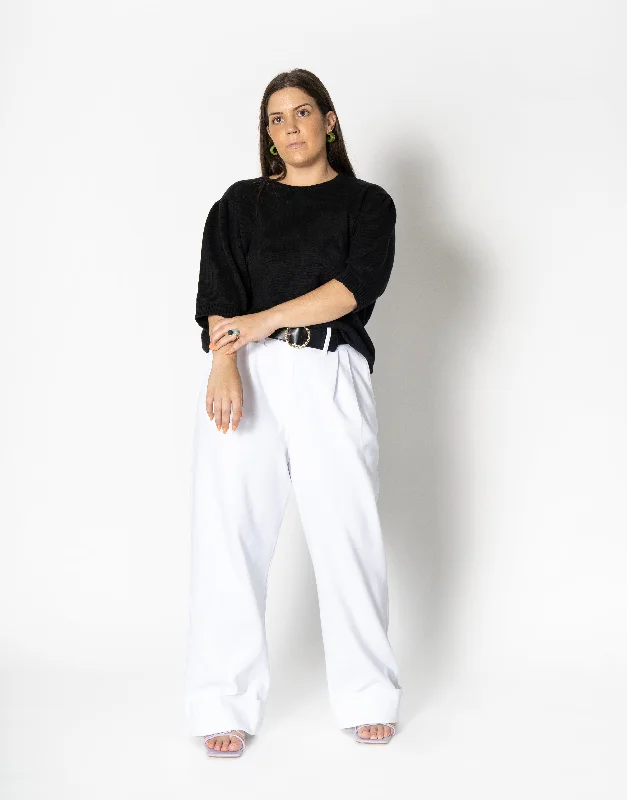Knitted Puff Sleeve Top Streetwear Style for 