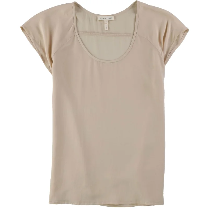 Rebecca Taylor Womens Solid High Low Hemline Pullover Blouse, Beige, 0 Cozy Women's Sherpa - lined