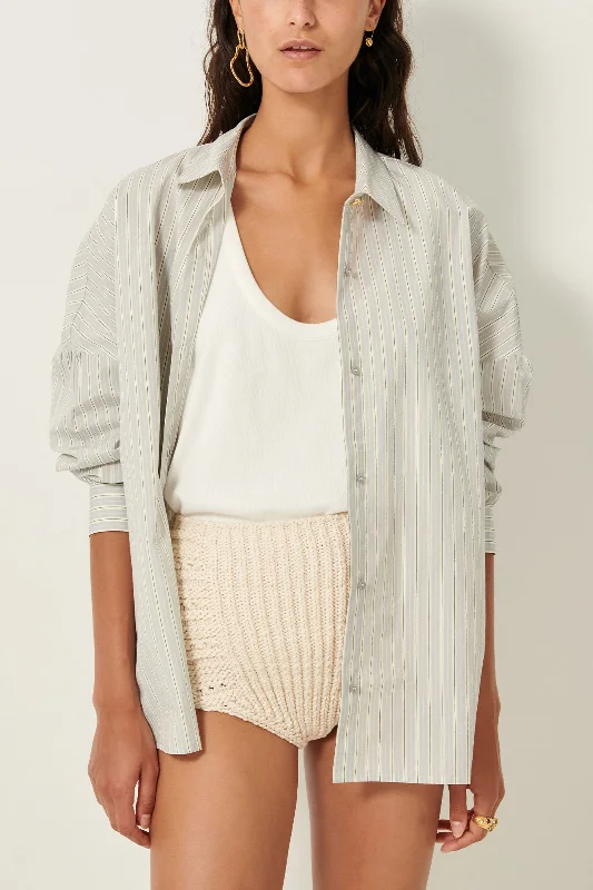 Rohmer Open-Back Cotton Shirt Stylish Women's Neon