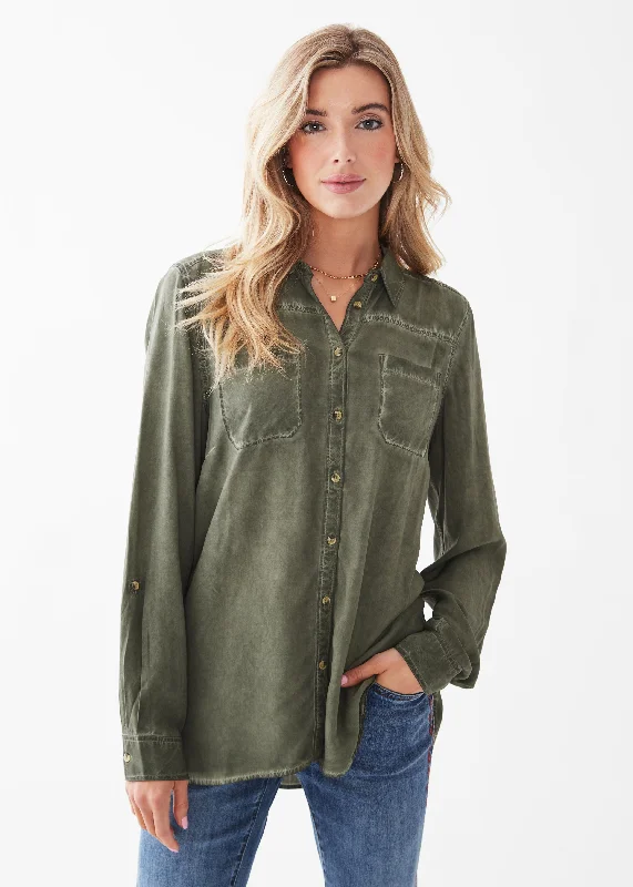 Long Sleeve Roll Tab Shirt European