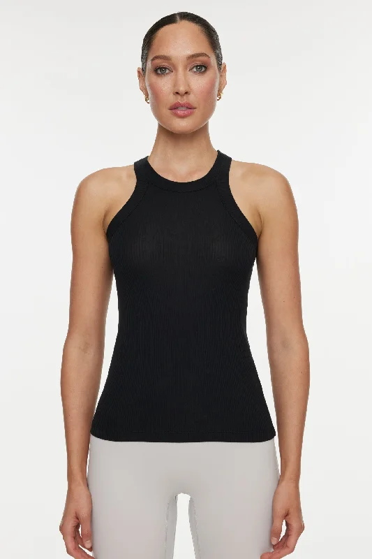 Rivington Ribbed Tank - Black Dapper Women's Bow - adorned