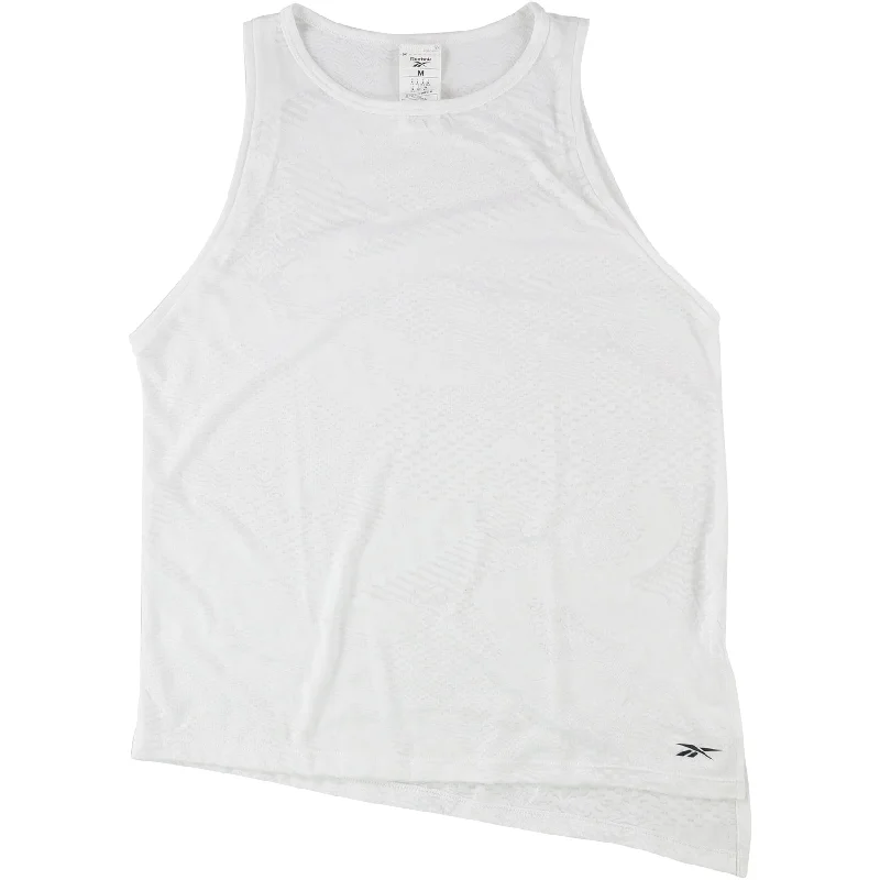 Reebok Womens Burnout Tank Top, White, XX-Small Polished Women's Silk