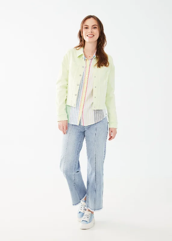 Euro Twill, Cropped Jacket Trendy Women's Oversized
