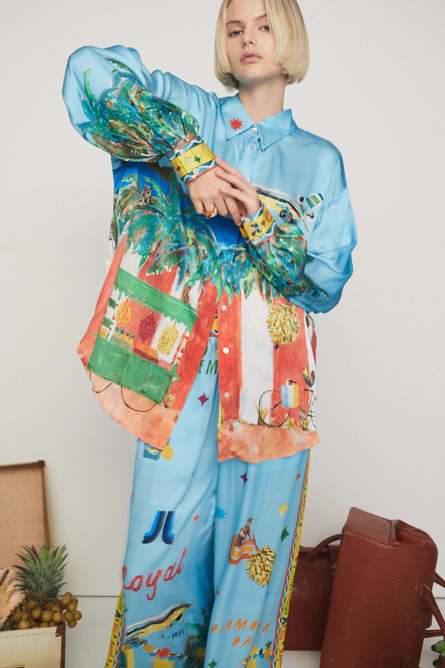 ALL ABOARD SILK SHIRT Casual Women's Japanese 