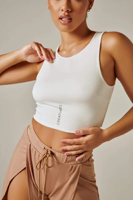 Creatures Crop Top - White British Gentlewoman Style