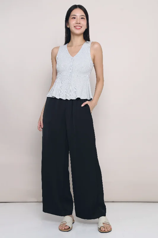 Rosie Ribbed Knit Peplum Blouse Seafoam Artistic Women's Avant - 