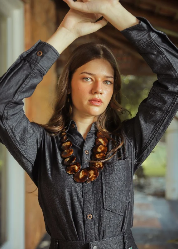 Kohl Grey Shirt-Her Dapper Women's Bow - adorned
