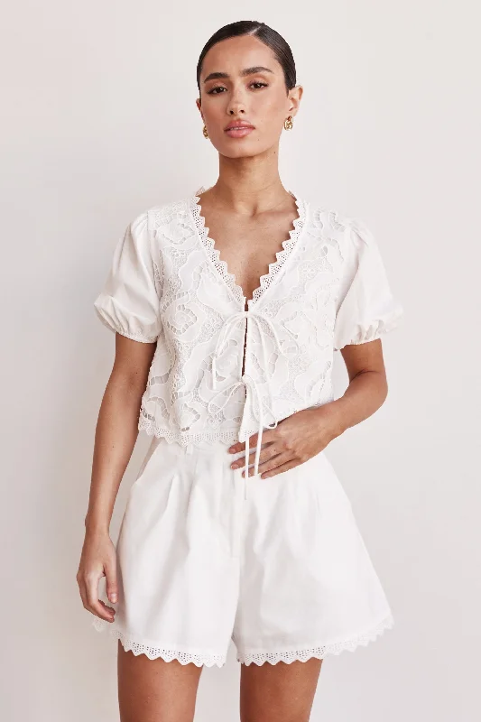 Rhiannon Set (White) Polished Women's Silk