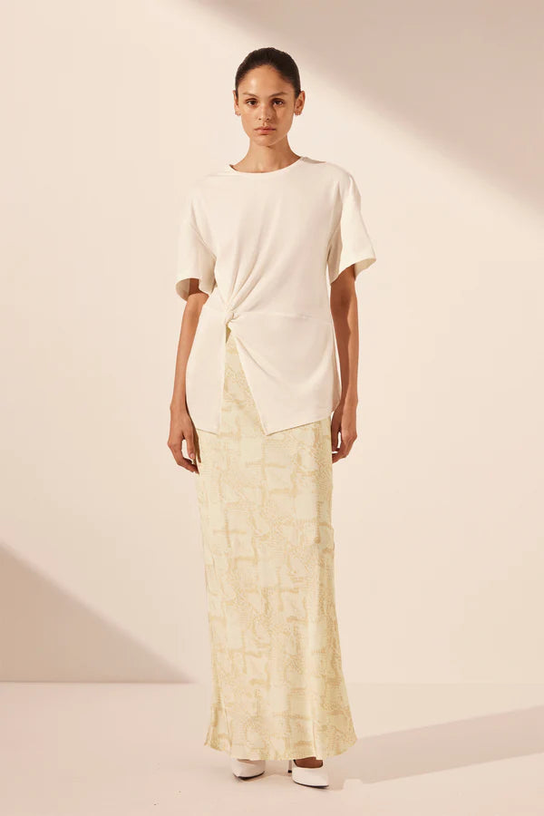 Aby Twist T Shirt - Rice Earthy Women's Hemp - based