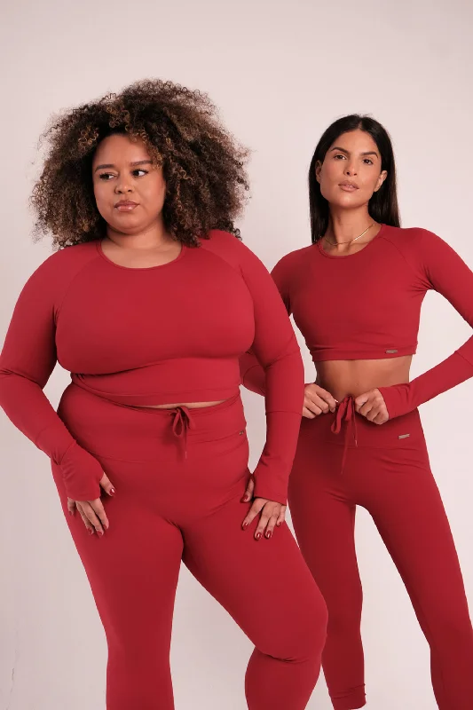 Cropped Long Sleeved Top Rosewood Athletic Women's High - 