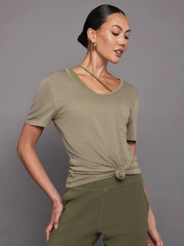 Short Sleeve Pocket Tee - Silversage Dynamic Women's High - energy