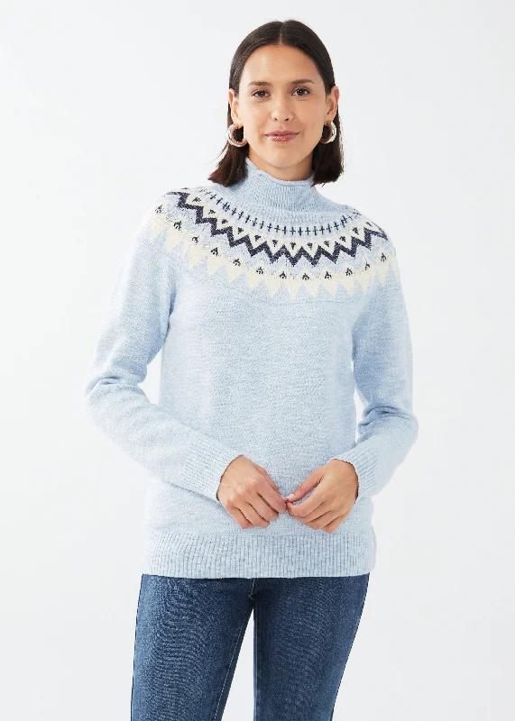 Marled Fare Isle Sweater Vintage Women's 1970S 