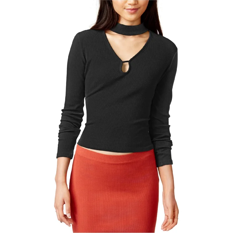 Bb Dakota Womens Wilmer Ribbed Knit Blouse Compression