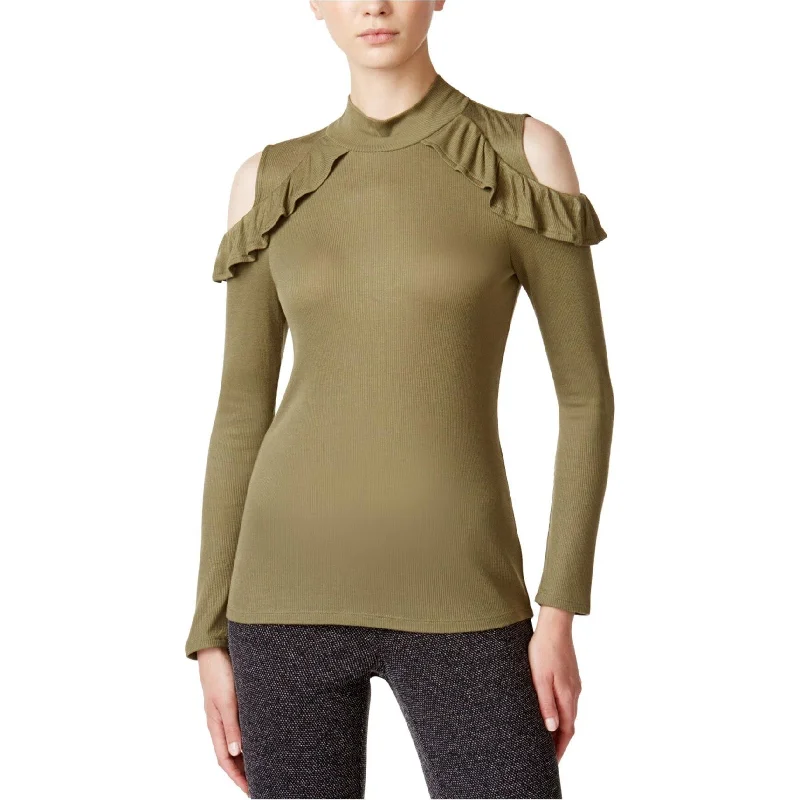 Maison Jules Womens Cold-Shoulder Knit Blouse Edgy Women's Punk