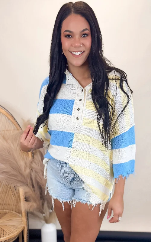 Sunlit Skies Striped Sweater Top** Contemporary 