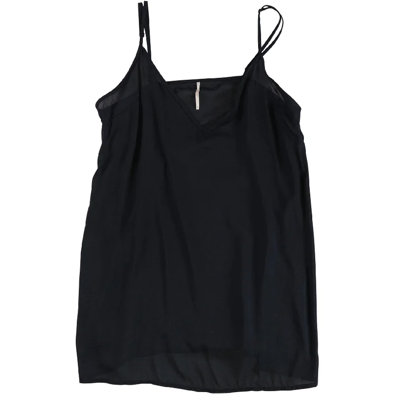 Tags Weekly Womens Sheer Solid Tank Top, Black, Small Vacation