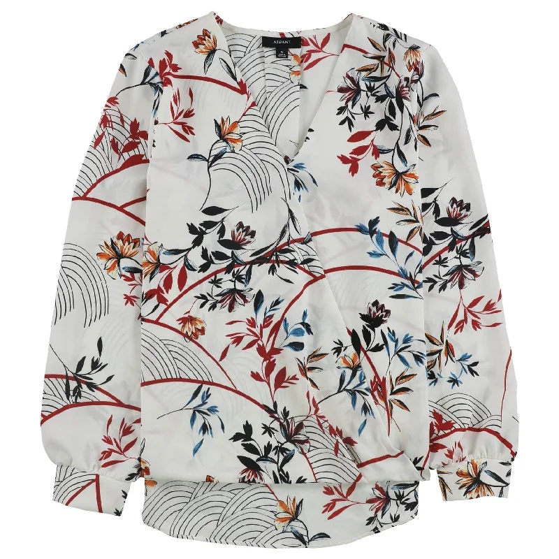 Alfani Womens Surplice Pullover Blouse French
